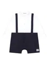 Dolce & Gabbana Logo-appliqué Linen Romper In White