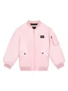 Dolce & Gabbana Logo-appliqué Padded Bomber Jacket In Pink