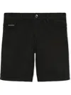 Dolce & Gabbana Logo-patch Poplin Shorts In Black