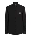 Dolce & Gabbana Cotton Tuxedo Shirt With Heraldic Patch In Black