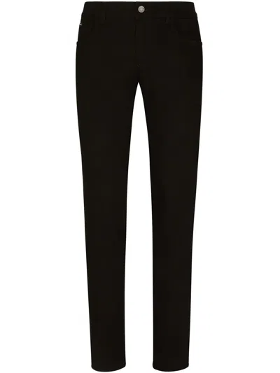 Dolce & Gabbana High-rise Straight-leg Jeans In Black