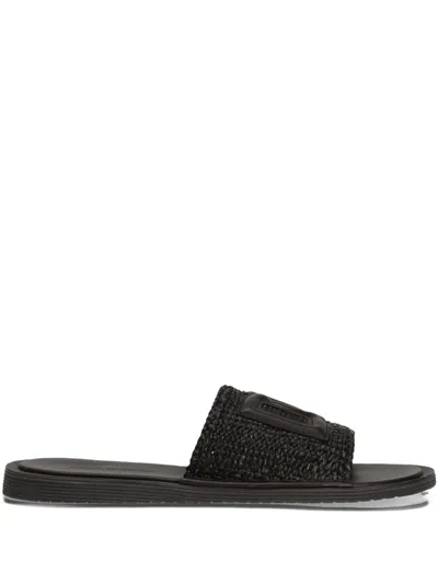 Dolce & Gabbana Pantoletten Mit Logo-applikation In Black