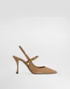 Dolce & Gabbana Stiletto Heel Slingback Pumps In Brown