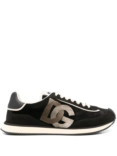 Dolce & Gabbana Logo-appliqué Sneakers In Black