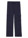 Dolce & Gabbana Logo-appliqué Straight-leg Trousers In Blue