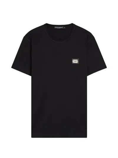 Dolce & Gabbana Logo-appliqué T-shirt In Black