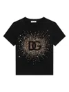 Dolce & Gabbana Jersey And Rhinestone T-shirt In Black