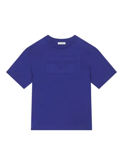 Dolce & Gabbana Kids' T-shirt Con Applicazione In Blue