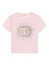 Dolce & Gabbana Kids' Jersey And Rhinestone T-shirt In Pink