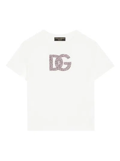 Dolce & Gabbana Kids' Logo-appliqué T-shirt In White