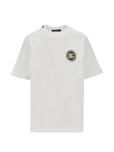 Dolce & Gabbana Logo Appliqué T-shirt In White