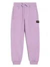 Dolce & Gabbana Boy's Joggers W/ Rubber Logo Patch In Purple