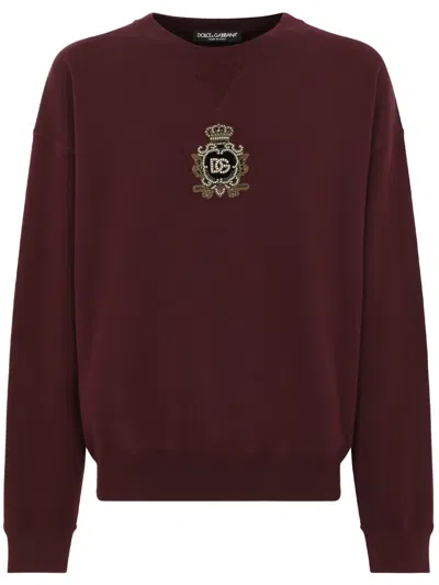 Dolce & Gabbana Logo-embellished Sweatshirt In Red