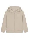 Dolce & Gabbana Logo-appliqué Zipped Cotton Hoodie In Nude