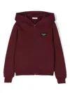 Dolce & Gabbana Boys Red Cotton Zip-up Top In Red