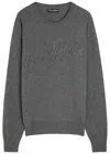 Dolce & Gabbana Grey Crewneck Logo Sweater In Gray