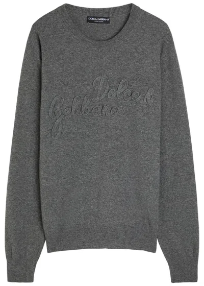 DOLCE & GABBANA DOLCE & GABBANA LOGO-APPLIQUÉD WOOL SWEATSHIRT