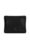 Dolce & Gabbana Logo Embossed Leather Clutch Bag In Black