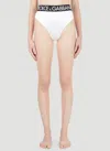 Dolce & Gabbana High-waisted Satin Briefs With Branded Elastic In White