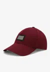 Dolce & Gabbana Cotton Baseball Cap With Logo Tag In Bordeaux