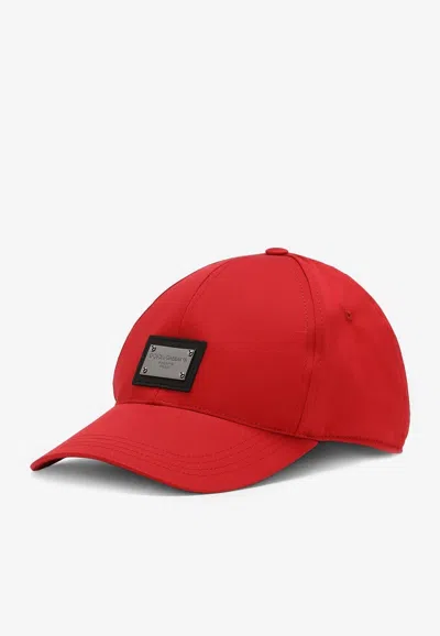 Dolce & Gabbana Logo Baseball Cap In Red