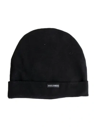 Pre-owned Dolce & Gabbana Logo Beanie In Black