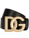 Dolce & Gabbana Patent Leather Belt With Dg Logo In Black