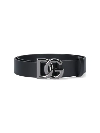 DOLCE & GABBANA DOLCE & GABBANA LOGO BELT – BLACK