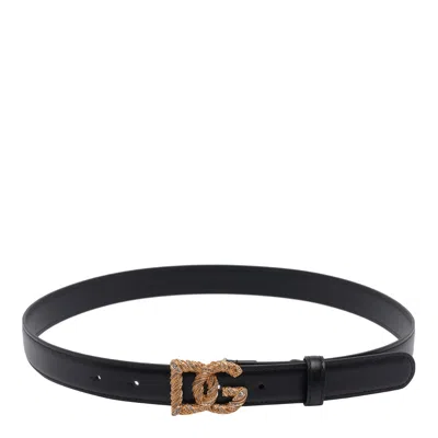 Dolce & Gabbana Leather Belt In Black