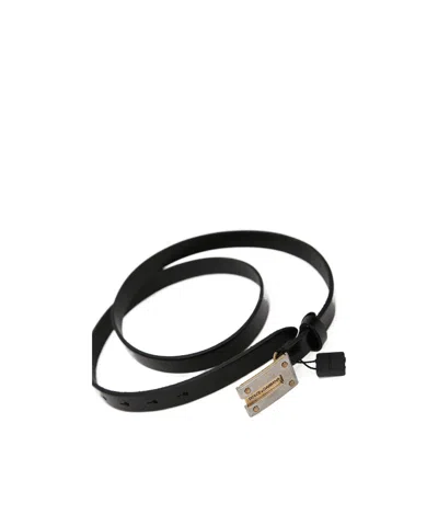 Dolce & Gabbana Logo Belt In Black