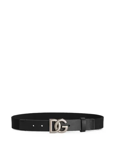Dolce & Gabbana Kids' Logo Belt In Black