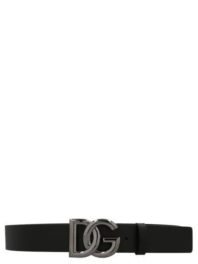 Dolce & Gabbana Logo Belt In Black