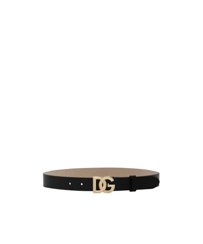 Dolce & Gabbana Logo Belt In Black