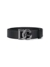 Dolce & Gabbana Dg Logo Buckle Leather Belt In Nero