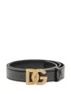 Dolce & Gabbana Adjustable Loop Stitched Belt In Black