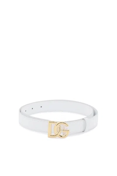 Dolce & Gabbana Logo Belt In White