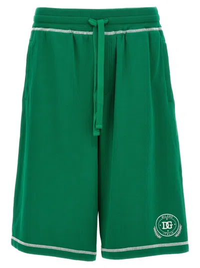 Dolce & Gabbana Logo Bermuda Shorts In Green