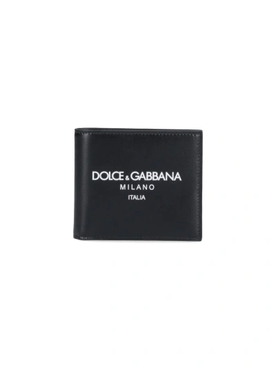 Dolce & Gabbana Logo Bifold Wallet In Nero
