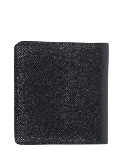 Pre-owned Dolce & Gabbana Logo Bi-fold Wallet In Black Leather (authentic Pre-loved)