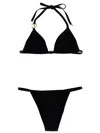 Dolce & Gabbana Logo-plaque Halterneck Bikini Set In Black