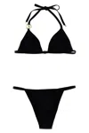 Dolce & Gabbana Logo-plaque Halterneck Bikini Set In Multi