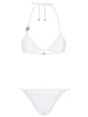 Dolce & Gabbana Triangle Bikini With Dg Logo In White