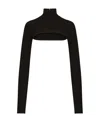 Dolce & Gabbana Viscose-blend Knit Shrug In Black