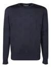 Dolce & Gabbana Logo Intarsia-knit Silk Jumper In Blue