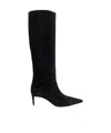 Dolce & Gabbana Black High Boots With Dg Logo In Suede Woman In Black