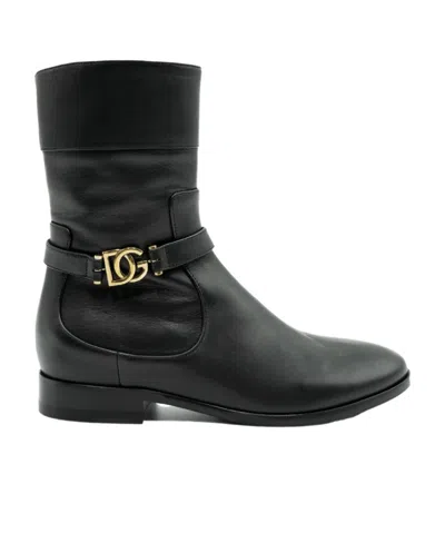 Dolce & Gabbana Logo Boots In Black