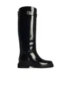 Dolce & Gabbana Black Shiny Leather Boots In Black