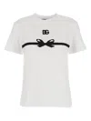 Dolce & Gabbana Embroidered Bow Detail Jersey T-shirt In White