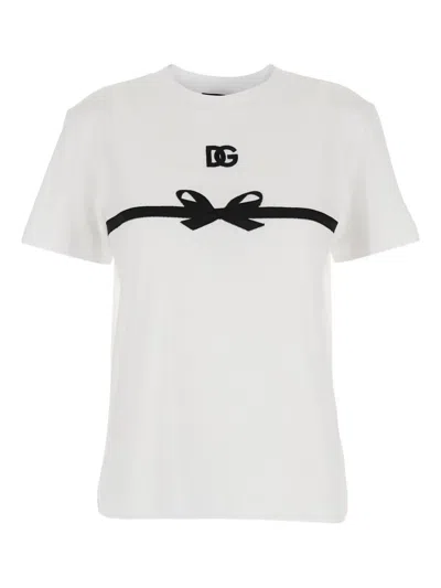 DOLCE & GABBANA LOGO-BOW T-SHIRT