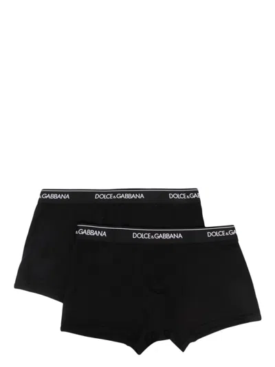 Dolce & Gabbana Confezione Da 2 Pezzi Boxer Regular-fit In Black